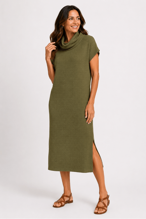 Vestido morcego midi heritage verde
